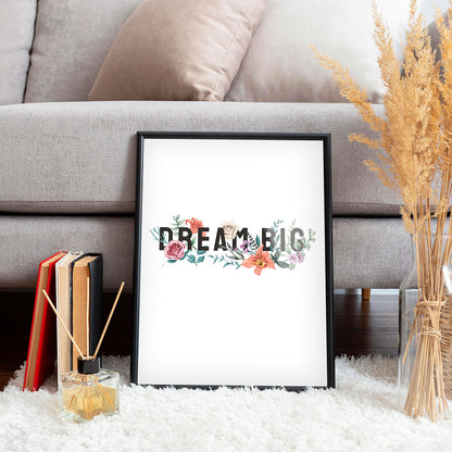 Tablou Floral DREAM BIG, A3, 42x29,7cm