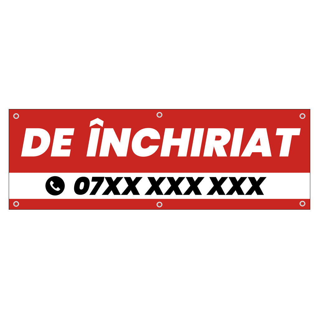 Banner De Inchiriat, 150x50cm, capse, personalizat