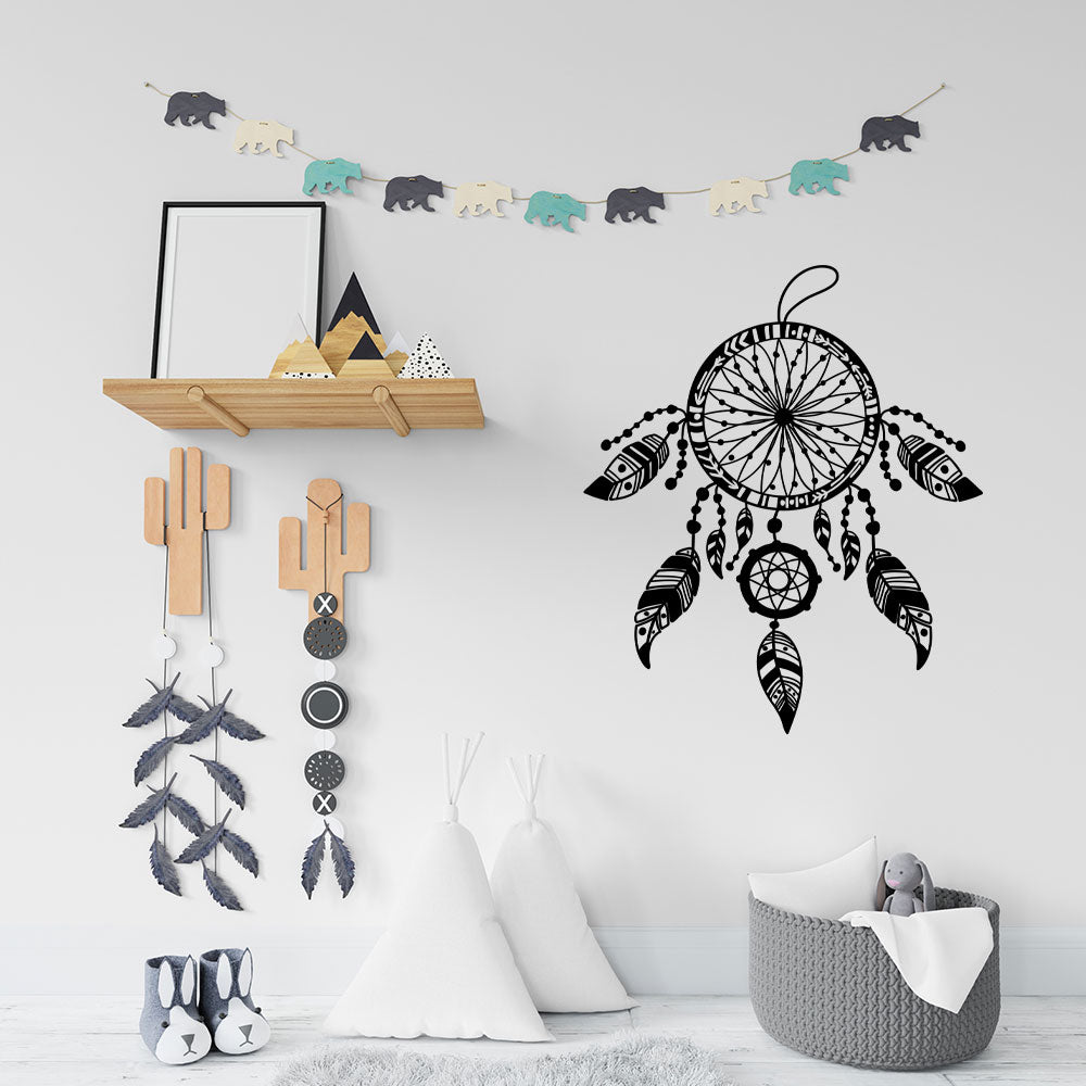 Sticker Autocolant Decorativ Perete Dreamcatcher, 47x40 cm, Negru, Oracal