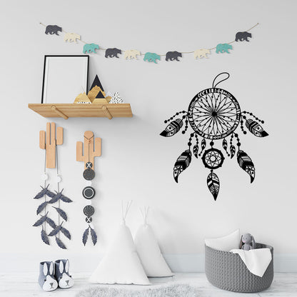 Sticker Autocolant Decorativ Perete Dreamcatcher, 47x40 cm, Negru, Oracal