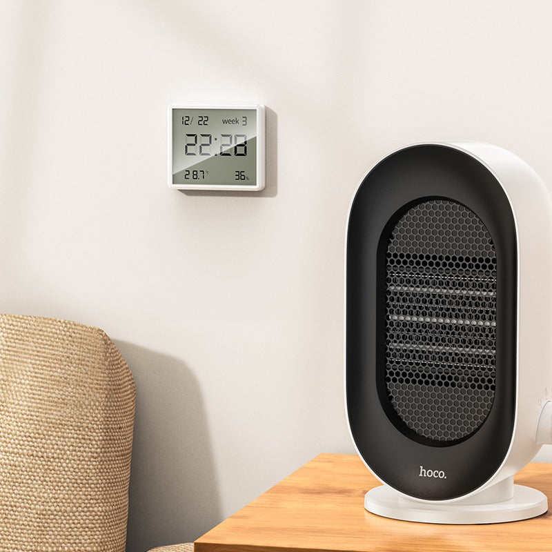 Ceas electronic si statie meteo de interior LCD Crystal, 15s refresh, alb - Hoco HX41