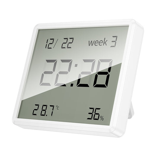 Ceas electronic si statie meteo de interior LCD Crystal, 15s refresh, alb - Hoco HX41