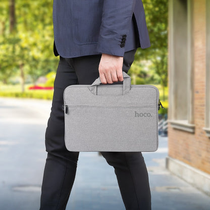 Geanta pentru laptop 14", din material textil, cu microfibra, Simple Series, Gri - Hoco GT1 (Copy)