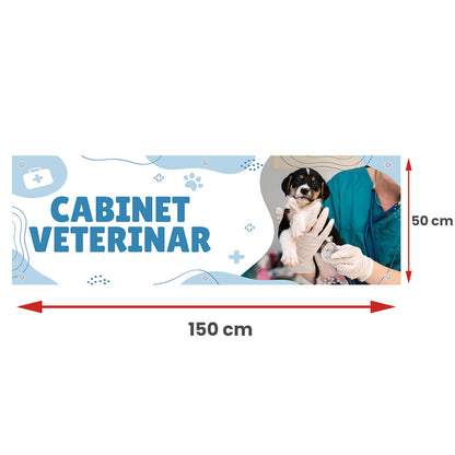 Banner Cabinet Veterinar, 150x50cm cu capse