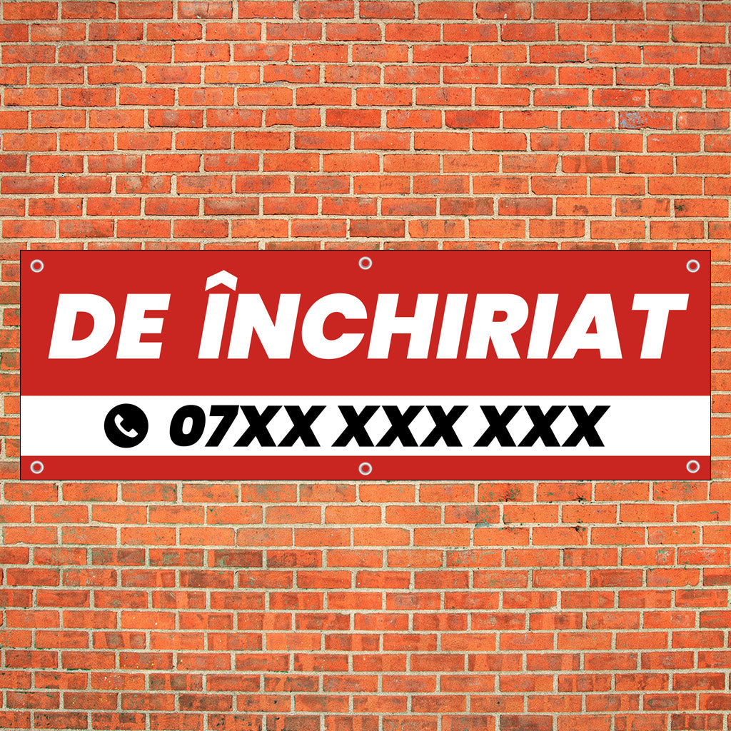 Banner De Inchiriat, 150x50cm, capse, personalizat