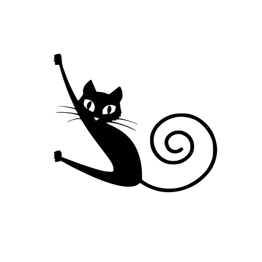 Sticker autocolant pentru intrerupator cu Pisicuta, 13x11 cm, Negru, Oracal