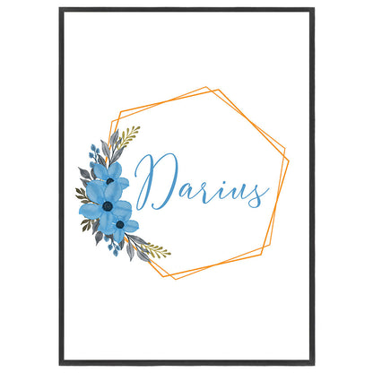 Tablou Nume Bebe, Personalizat pentru baietei, A3, 42x29,7cm