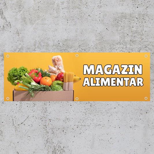 Banner Magazin Alimentar, cu capse - 100x300 cm