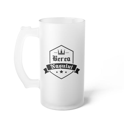 Halba de Bere cu Mesaj Berea Nașului, 500 ml, transparenta, mata