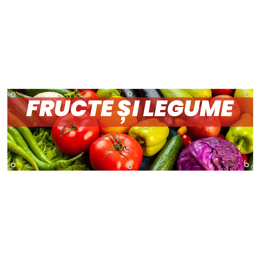 Banner Fructe si Legume, 150x50cm cu capse