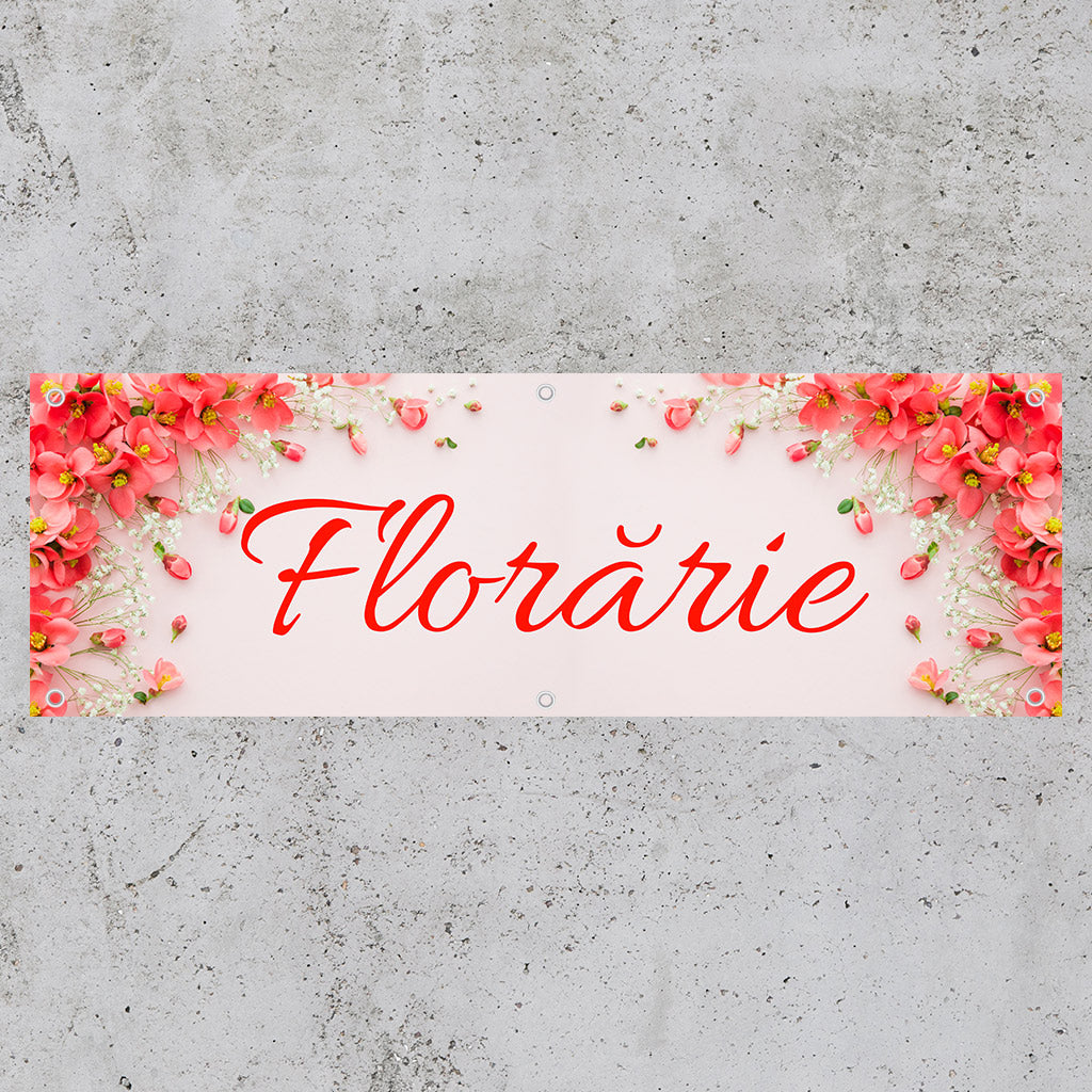 Banner Florarie, 150x50cm, capse pe toate laturile