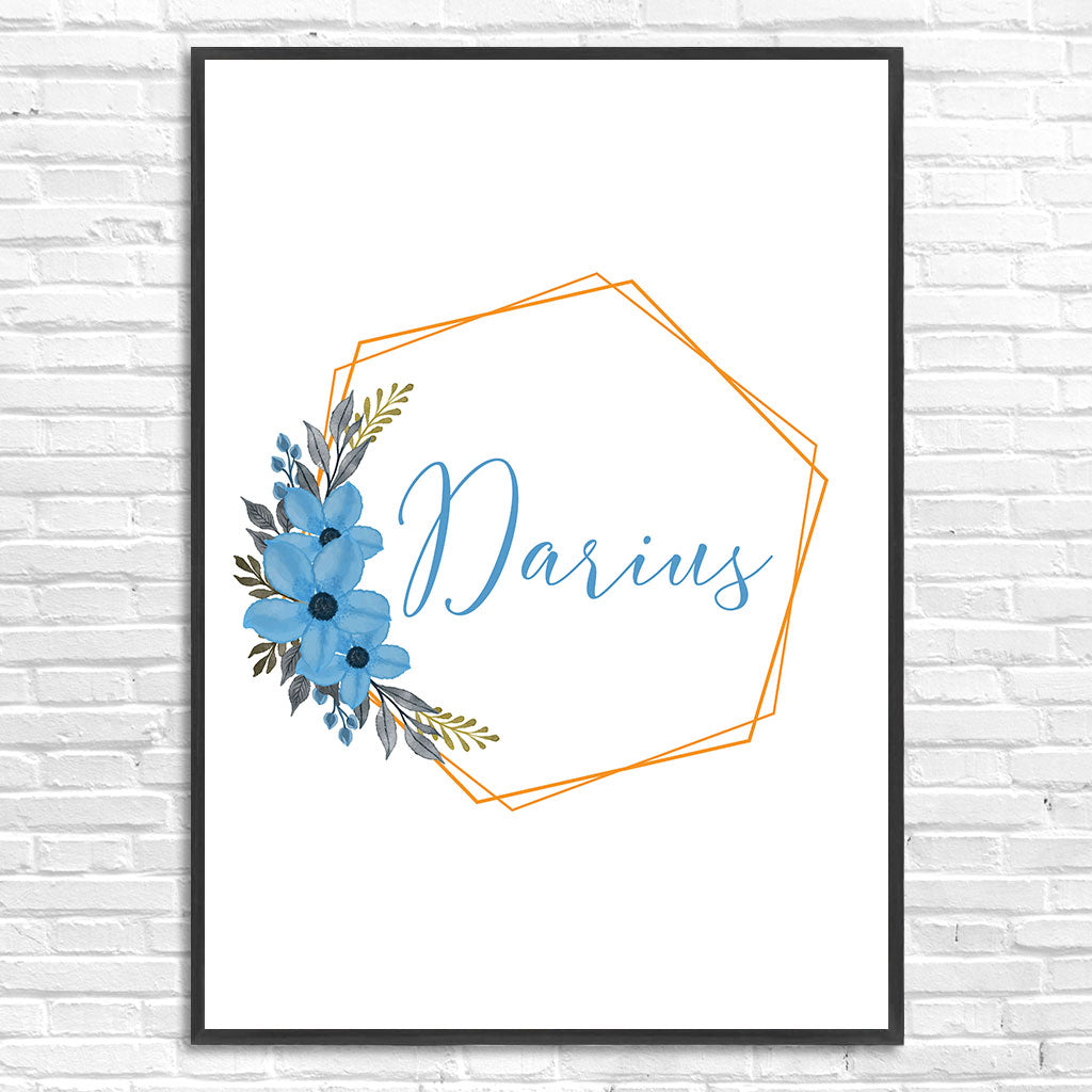 Tablou Nume Bebe, Personalizat pentru baietei, A3, 42x29,7cm