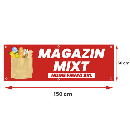 Banner Magazin Mixt, 150x50cm cu capse