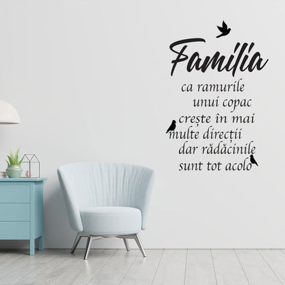 Sticker Autocolant Decorativ Familie, 70x45 cm, Negru, Oracal