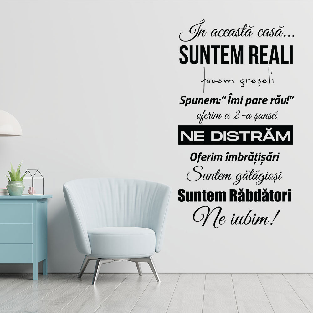 Sticker Autocolant Decorativ In acesta casa.., 86x47 cm, Negru, Oracal