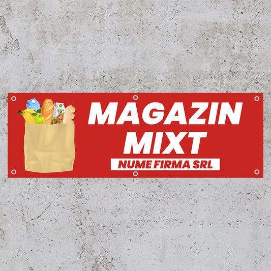Banner Magazin Mixt, 150x50cm cu capse