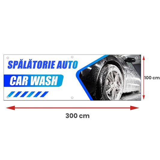 Banner Spalatorie Auto, cu capse - 100x300 cm