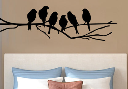 Sticker Autocolant Decorativ Perete Pasari, 47x14 cm, Negru, Oracal