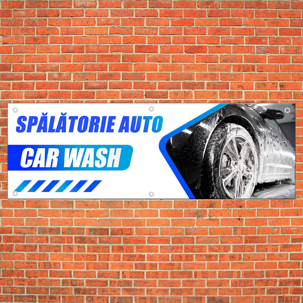 Banner Spalatorie Auto, cu capse - 50x150 cm