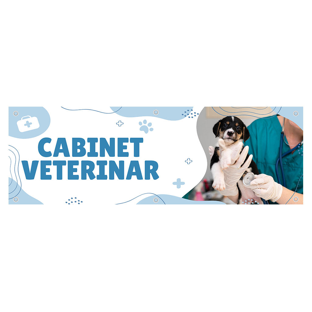 Banner Cabinet Veterinar, 150x50cm cu capse