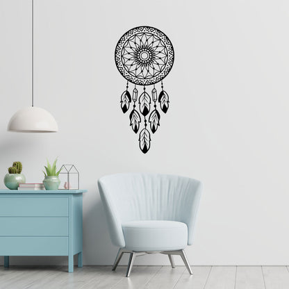 Sticker Autocolant Decorativ Perete Dreamcatcher, 47x22 cm, Negru, Oracal