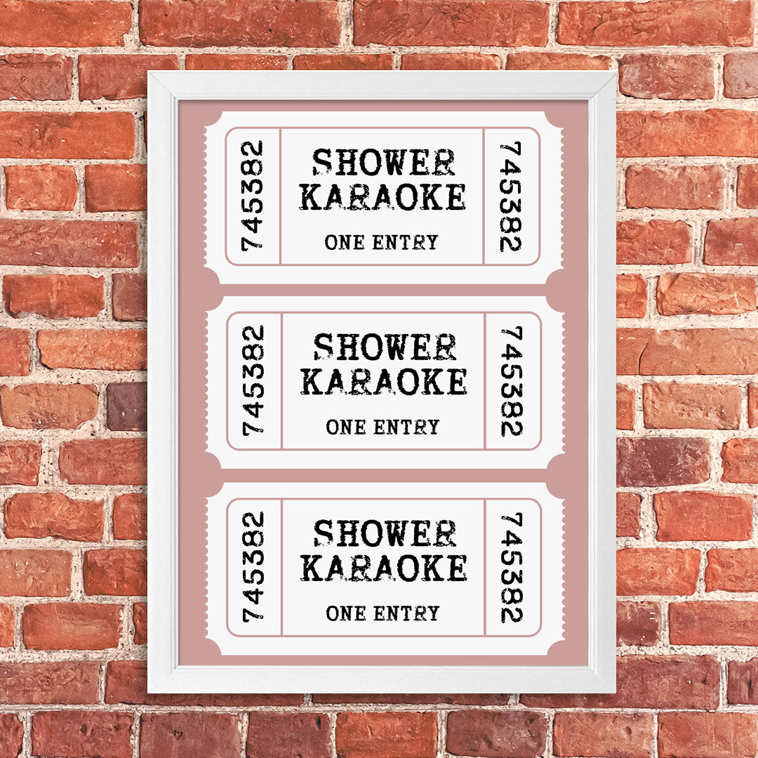 Tablou Shower Karaoke Ticket, A3, 42x30cm