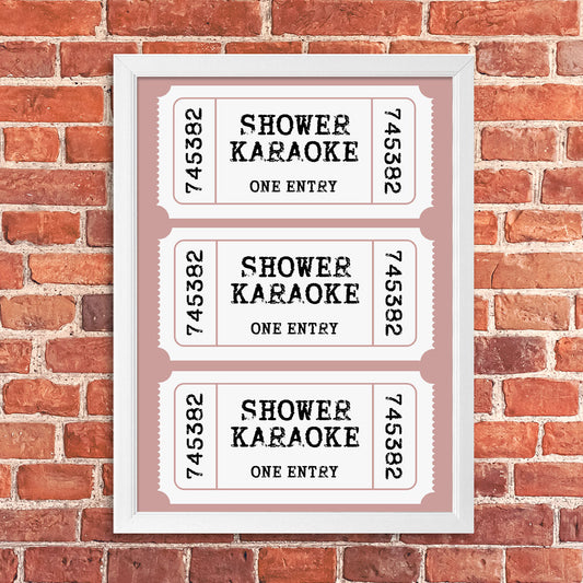 Tablou Shower Karaoke Ticket, A3, 42x30cm