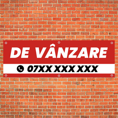 Banner De Vanzare, 150x50cm, capse, personalizat