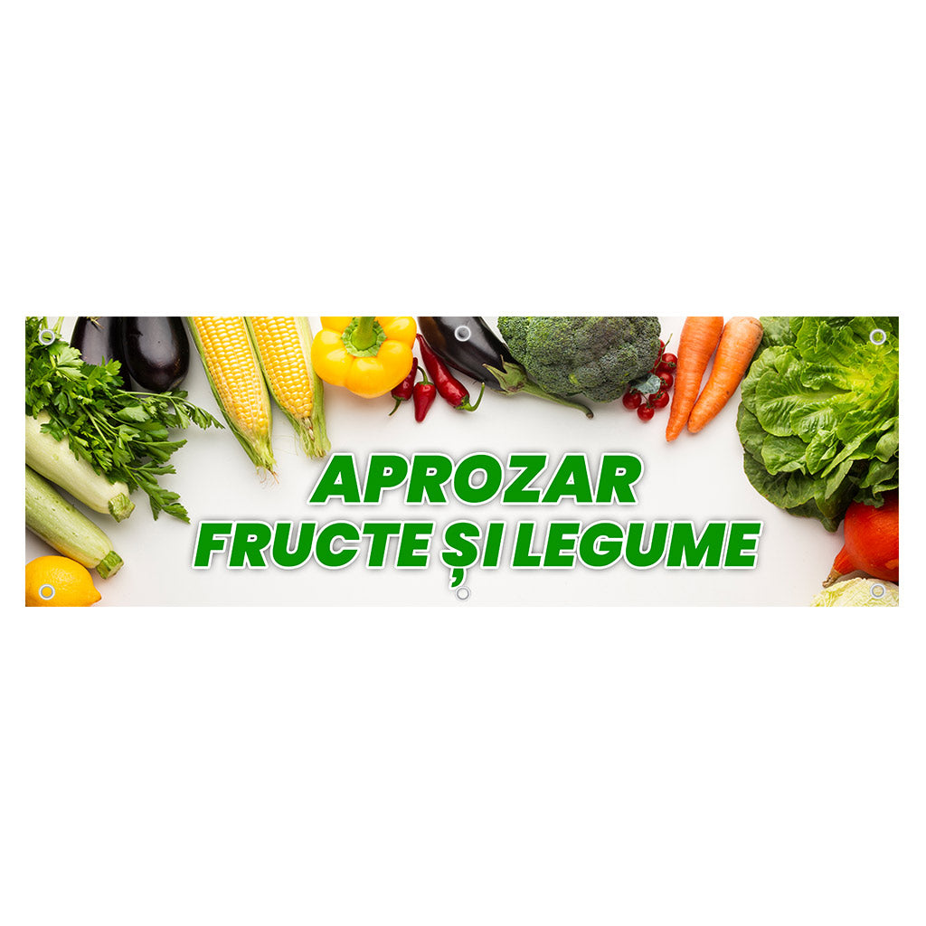 Banner Aprozar Fructe si Legume, 150x50cm cu capse