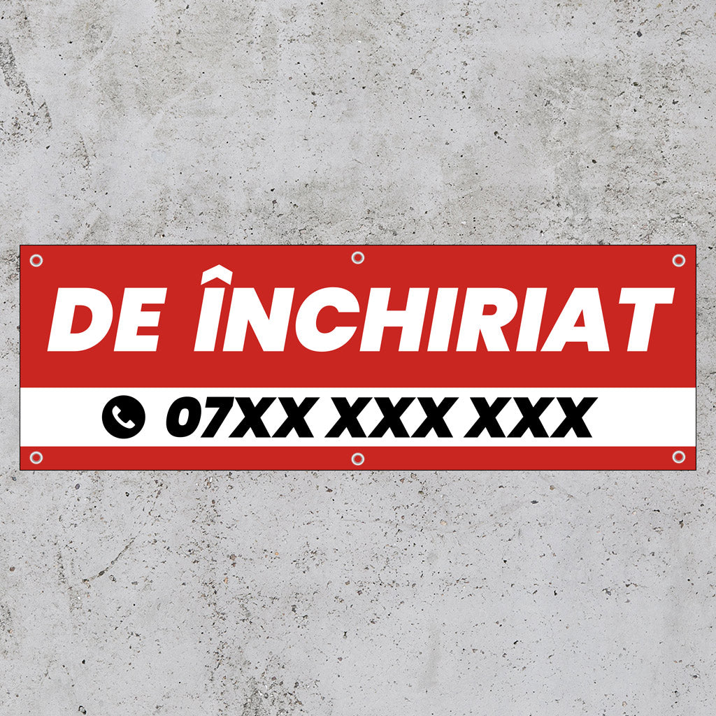 Banner De Inchiriat, 150x50cm, capse, personalizat