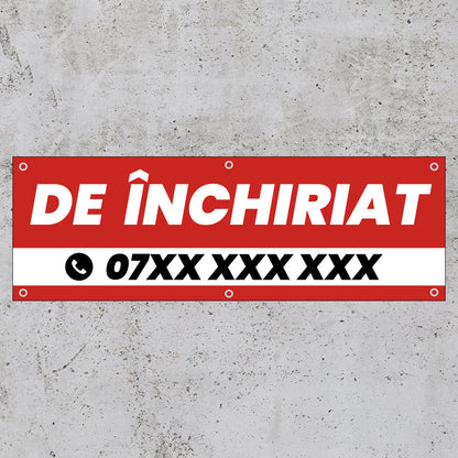 Banner De Inchiriat, 150x50cm, capse, personalizat