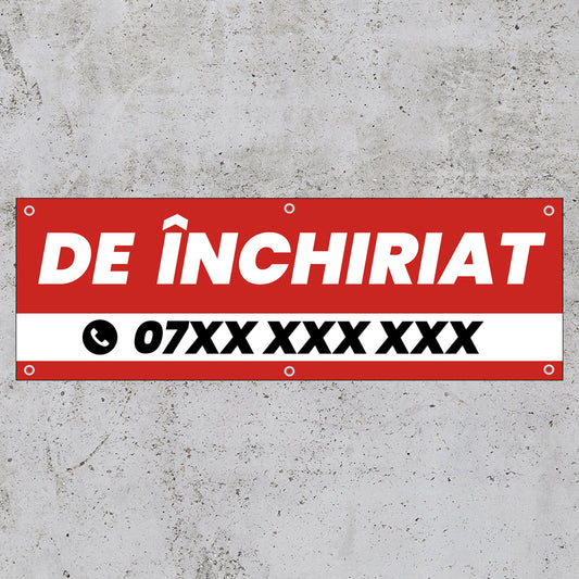 Banner De Inchiriat, 150x50cm, capse, personalizat