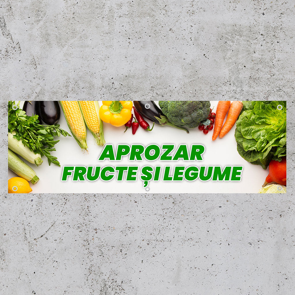 Banner Aprozar Fructe si Legume, 150x50cm cu capse