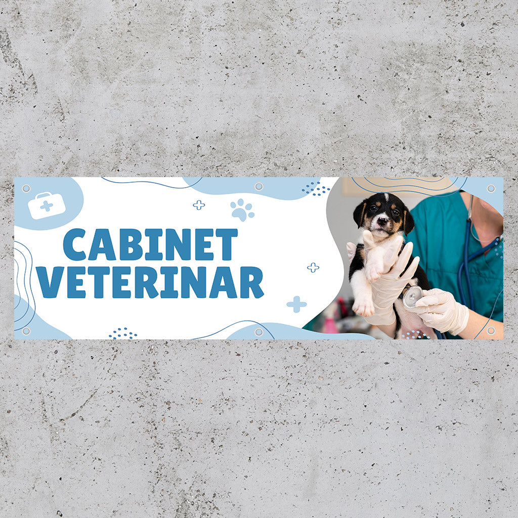 Banner Cabinet Veterinar, 150x50cm cu capse