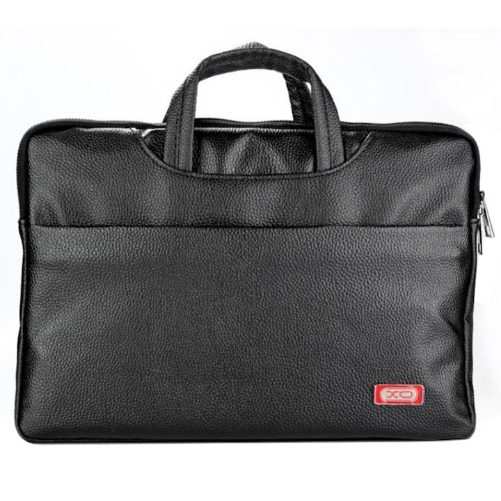 Geanta laptop 15”, Leather Look, interior textil cu microfibra, Negru - XO CB08