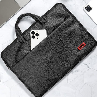 Geanta laptop 15”, Leather Look, interior textil cu microfibra, Negru - XO CB08